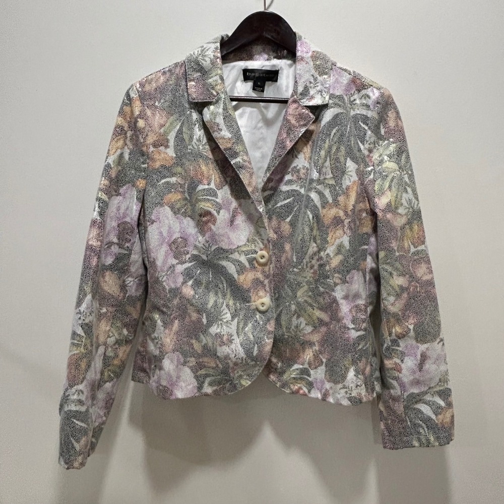 Bagatelle Floral Print Blazer Women's XL Career Business Casual Colorful